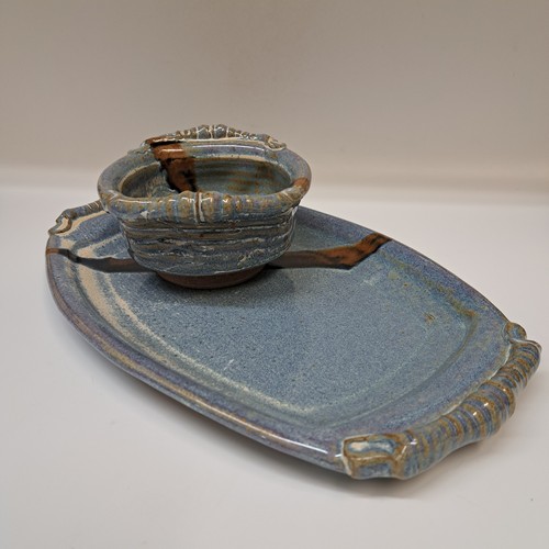 #260245 Chip & Dip Blue/Brown 12x7 $22 at Hunter Wolff Gallery